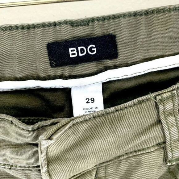 BDG Urban Outfitters Skinny Ankle Crop Pants Jeans Size 29 Army Green Olive - Picture 4 of 4